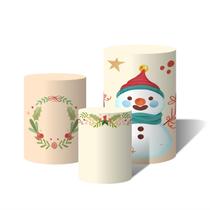 Trio de Capas Cilíndricas Versátil Natal Cute Papai Noel Presentes c/ Elástico Trio de Capas Cilíndricas Versátil Natal Cute Papai Noel Presentes c/ Elástico