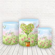 Trio De Capas Cilindros 3D Sublimado Jardim Fcc-033 Trio De Capas Cilindros 3D Sublimado Jardim Fcc-033