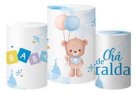 Trio De Capas Cilindros Tecido Sublimado 3d Cha De Fraldas Trio De Capas Cilindros Tecido Sublimado 3d Cha De Fraldas