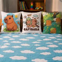 Trio de capas de almofada capivara