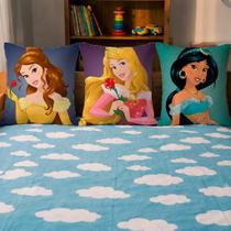 Trio de capas de almofada princesas