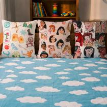 Trio de capas de almofada princesas