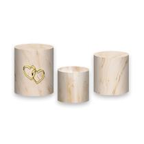 Trio de Capas de Cilindro - Alianças Dourado com Bege 014