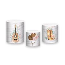 Trio de Capas de Cilindro - Boiadeira Cavalo Com Flores 022