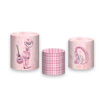 Trio de Capas de Cilindro - Boneca Boiadeira Rosa 014 Trio de Capas de Cilindro - Boneca Boiadeira Rosa 014
