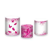 Trio de Capas de Cilindro - Borboleta Pink Floral 024 Trio de Capas de Cilindro - Borboleta Pink Floral 024