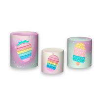 Trio de Capas de Cilindro - Brinquedo Bolha Push Pop It Candy 006 Trio de Capas de Cilindro - Brinquedo Bolha Push Pop It Candy 006