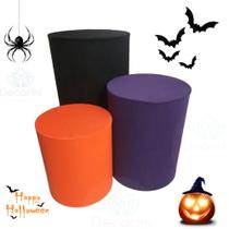 Trio de Capas de Cilindro Bruxa Hallowen Decoração de Festas