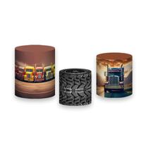 Trio de Capas de Cilindro - Caminhão Verde na Estrada 002