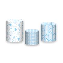Trio de Capas de Cilindro - Chá De Bebe Body Azul Cute 017 Trio de Capas de Cilindro - Chá De Bebe Body Azul Cute 017