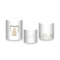 Trio de Capas de Cilindro - Chá de Bebê It's a Boy Floral Verde 061