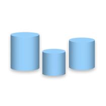 Trio de Capas de Cilindro - Cor Liso Azul 063