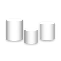 Trio de Capas de Cilindro - Cor Liso Branco 014