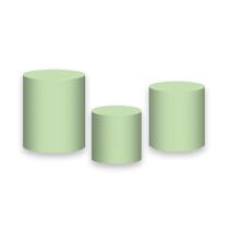 Trio de Capas de Cilindro - Cor Liso Verde 059