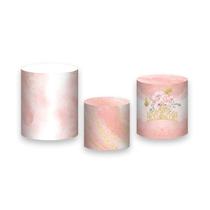 Trio de Capas de Cilindro - Coroa Com Flores Rosa 029