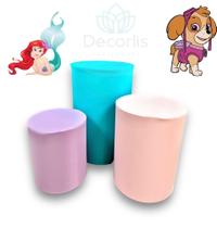 Trio de Capas de Cilindro Decoração de Festas ARIEL PATRULHA CANINA - DECORLIS