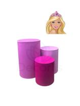 Trio de Capas de Cilindro Decoração de Festas BARBIE Trio de Capas de Cilindro Decoração de Festas BARBIE