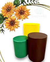 Trio de Capas de Cilindro Decoração de Festas GIRASSOL