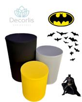 Trio de Capas de Cilindro Decoração de Festas TEMA BATMAN