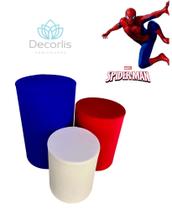 Trio de Capas de Cilindro Decoração de Festas TEMA HOMEM ARANHA Trio de Capas de Cilindro Decoração de Festas TEMA HOMEM ARANHA