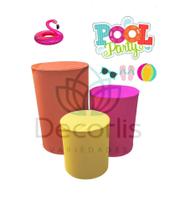 Trio de Capas de Cilindro Decoração de Festas TEMA POOL PARTY Trio de Capas de Cilindro Decoração de Festas TEMA POOL PARTY