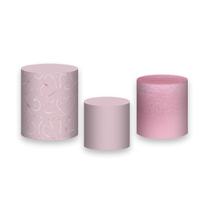 Trio de Capas de Cilindro - Dia Dos Namorados Corações Rosa Love 071