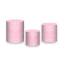 Trio de Capas de Cilindro - Efeito Glitter Rosa Pastel Suave 103 Trio de Capas de Cilindro - Efeito Glitter Rosa Pastel Suave 103