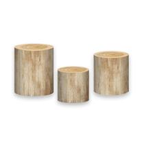 Trio de Capas de Cilindro - Efeito Madeira Bege Médio Realista 032 Trio de Capas de Cilindro - Efeito Madeira Bege Médio Realista 032