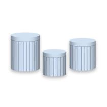 Trio de Capas de Cilindro - Efeito Ripado Madeira Liso Azul Pastel 027