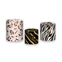 Trio de Capas de Cilindro - Estampa Animal Print Gold 049 Trio de Capas de Cilindro - Estampa Animal Print Gold 049
