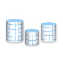 Trio de Capas de Cilindro - Estampa Grid Quadriculado Azul Claro 054 Trio de Capas de Cilindro - Estampa Grid Quadriculado Azul Claro 054