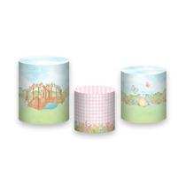 Trio de Capas de Cilindro - Jardim Aquarela Com Casinha 026 Trio de Capas de Cilindro - Jardim Aquarela Com Casinha 026