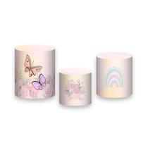 Trio de Capas de Cilindro - Jardim Borboletas E Flores 020 Trio de Capas de Cilindro - Jardim Borboletas E Flores 020