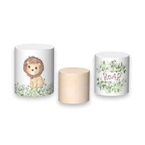 Trio de Capas de Cilindro - Leãozinho Aquarela Elegante 043 Trio de Capas de Cilindro - Leãozinho Aquarela Elegante 043