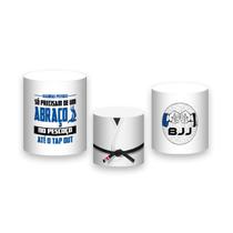Trio de Capas de Cilindro - Lutadores Jiu-Jitsu Azul 049 Trio de Capas de Cilindro - Lutadores Jiu-Jitsu Azul 049