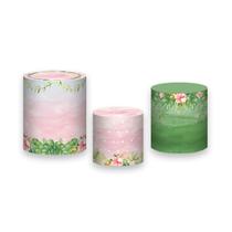 Trio de Capas de Cilindro - Safari Aquarela Rosa 052