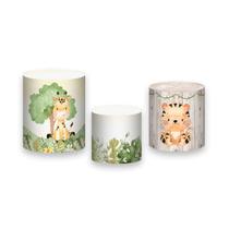 Trio de Capas de Cilindro - Safari Aquarela Verde Suave 057 Trio de Capas de Cilindro - Safari Aquarela Verde Suave 057