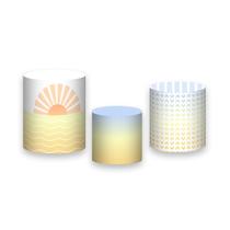 Trio de Capas de Cilindro - Solzinho Azul e Amarelo 045 Trio de Capas de Cilindro - Solzinho Azul e Amarelo 045