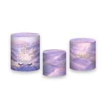 Trio de Capas de Cilindro - Unicórnio Fundo Lilás 012 Trio de Capas de Cilindro - Unicórnio Fundo Lilás 012