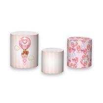 Trio de Capas de Cilindro - Ursinha Baloeira Rosa Claro 015 Trio de Capas de Cilindro - Ursinha Baloeira Rosa Claro 015