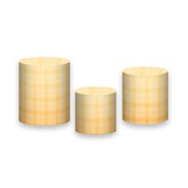 Trio de Capas de Cilindro - Xadrez Degradê Laranja Suave 022 Trio de Capas de Cilindro - Xadrez Degradê Laranja Suave 022