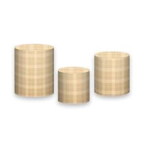 Trio de Capas de Cilindro - Xadrez Degradê Marrom 019
