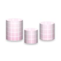 Trio de Capas de Cilindro - Xadrez Degradê Rosa Suave 017 Trio de Capas de Cilindro - Xadrez Degradê Rosa Suave 017