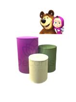Trio De Capas para Cilindro Decoração da Sua FESTA TEMA MASHA E O URSO Trio De Capas para Cilindro Decoração da Sua FESTA TEMA MASHA E O URSO