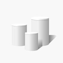 Trio de Capas Para Cilindro Ripados Branco