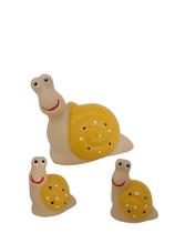 Trio de Caracol Caracóis de porcelana miniaturas enfeite