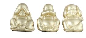 Trio de Cerâmica Buda - Cor Dourada.