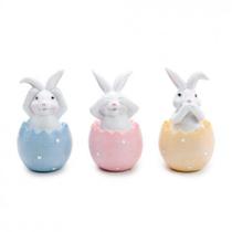 Trio de coelhos da sabedoria em ovo aberto (color baby) - Cromus