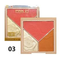 Trio de contorno, blush e iluminador - 3 in pro sculpt cor 03 - pink 21