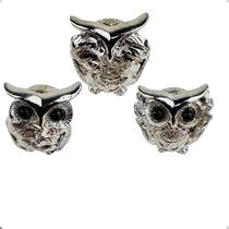 Trio De Corujas Cega Surda E Muda Enfeite Decorativo Trio De Corujas Cega Surda E Muda Enfeite Decorativo